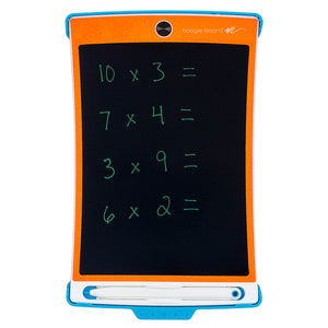 Jot™ Kids Writing Tablet Orange front view with Math equations written on screen