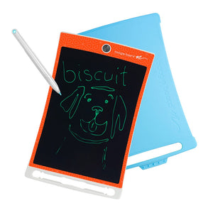 Jot™ Kids Writing Tablet Orange with case and stylus removed and writing shown on screen
