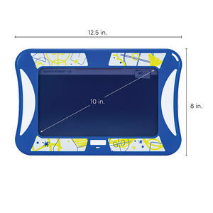 Sketch Studio Kids Drawing Kit top view with screen and board dimensions displayed