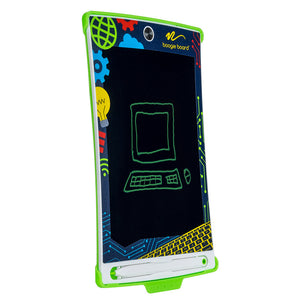 Jot™ Kids Writing Tablet – Lil' Coder angled view with writing on screen