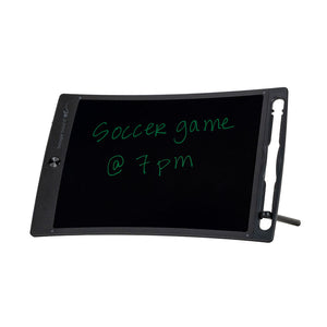 Jot™ Writing Tablet Gray angled view with Stylus acting as kickstand and writing on screen